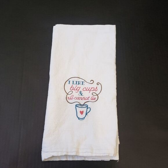 "I like Big Cups & I Cannot Lie" Kitchen Tea Towel - Picture 1 of 9